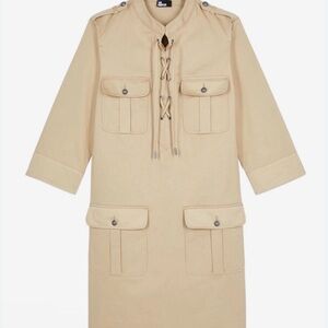 BNWT The Kooples Twilly View Tan Safari Dress FR 0, US 2, XS